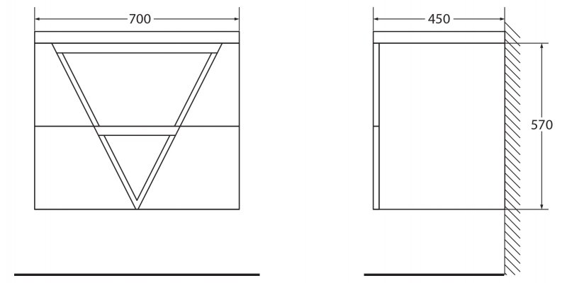 Тумба с раковиной BelBagno Vittoria 70 см