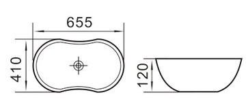 Раковина CeramaLux N 9175 65.5 см