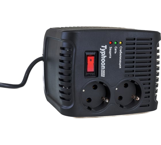 Стабилизатор напряжения Defender AVR Typhoon 600 200 Вт, 2 розетки 99032