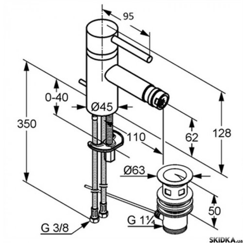 Смеситель для биде Kludi D-Tail 385330590