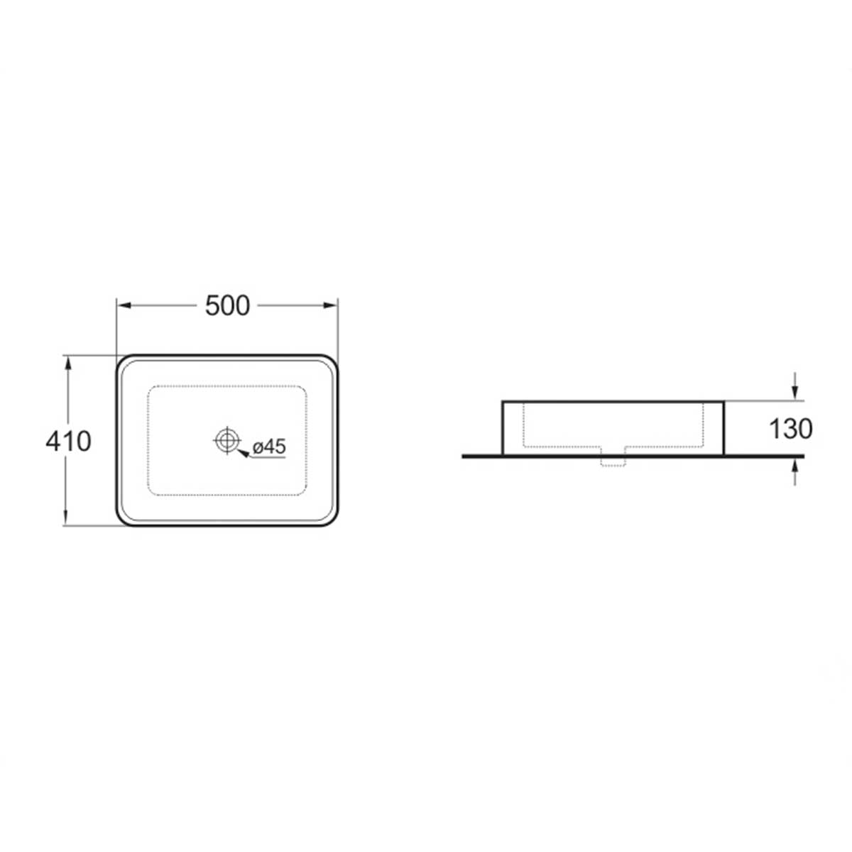 Раковина Vincea VBS-105MB 50 см матовый черный