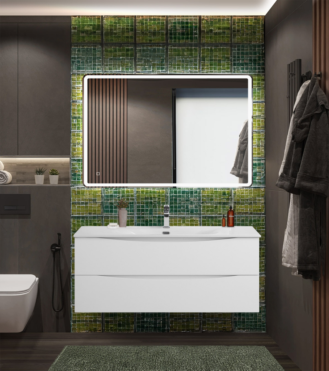 Мебель для ванной BelBagno Marino-Cer-N 120 см Bianco Opaco