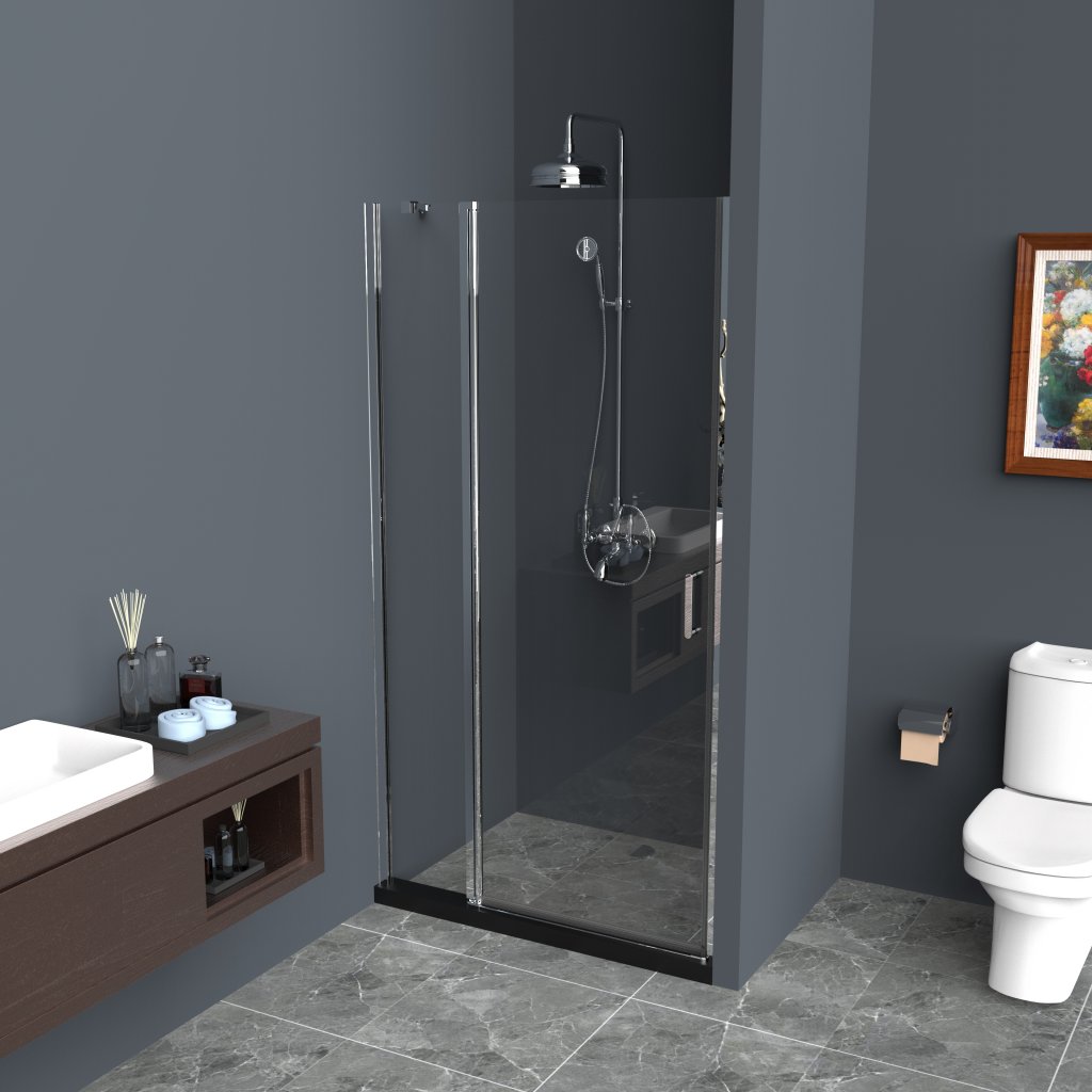 Душевая дверь BelBagno Uno 90x190 UNO-B-12-30+60-C-Cr прозрачная