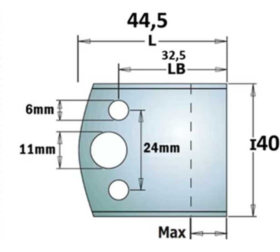 Нож профильный 40 мм для насадной фрезы 28 ROTIS 40069193