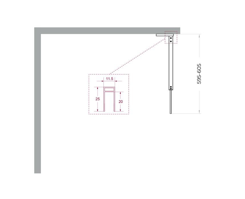 Душевая перегородка Belbagno UNO-L-1-TB-60-C-Cr 60x200 прозрачная, хром
