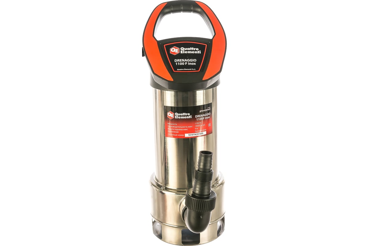 Дренажный насос Quattro Elementi Drenaggio 1100 F Inox 770-742