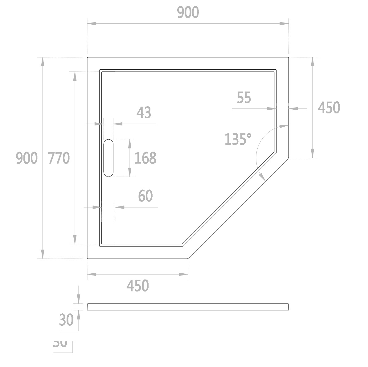 Поддон для душа WeltWasser TRP STONE-WT 90x90, 10000004363