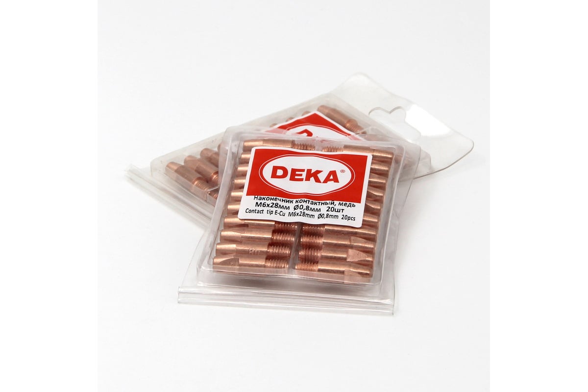 Наконечники контактные (100 шт; М6х28 мм; 0.8 мм; медь) Deka СТ000001803