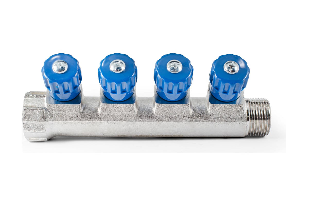 Коллектор с регулировочными вентилями PROFACTOR в/н 3/4" х 4 вых 1/2"нар PF MV 268.4