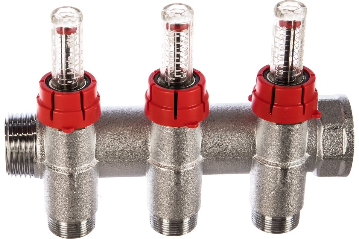 Запорный коллектор с расходомерами FAR 1", 3 отвода М24х19 FK 3970 C103