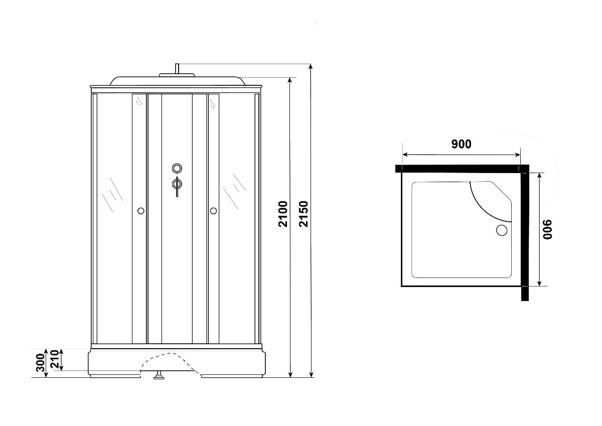 Душевая кабина Niagara Eco E90/26Q/TN 90x90 стекло тонированное, без г/м