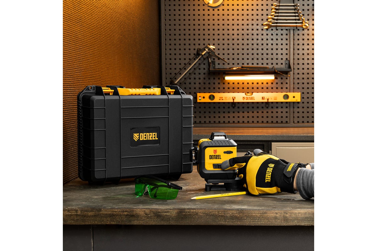 Мультипризменный лазерный уровень Denzel LXI 360-2 Green, 30 м, 520 нм 35078