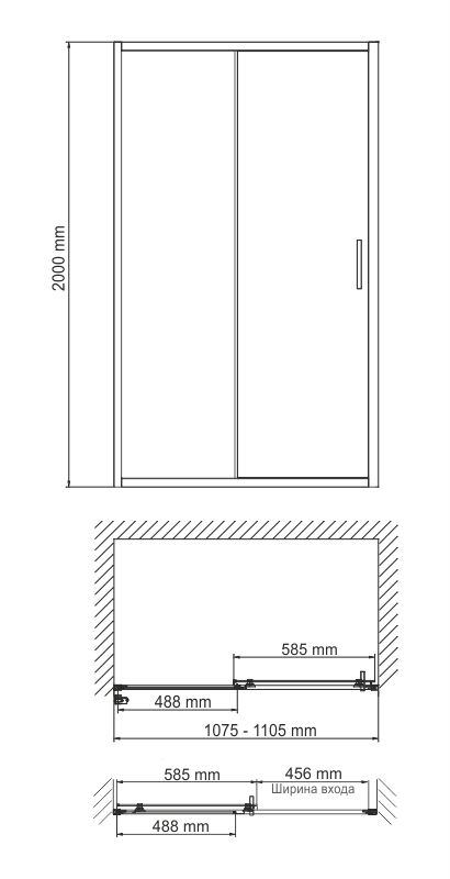 Душевая дверь WasserKRAFT Main 41S13 110x200