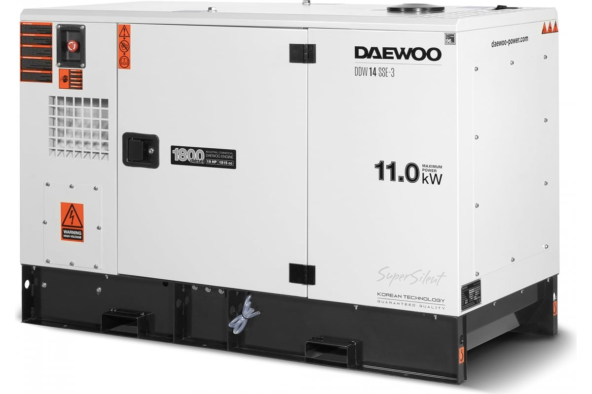 Дизельный генератор Daewoo с водяной системой охлаждения DDW 14 SSE-3