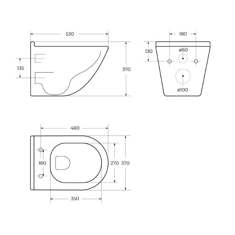 Подвесной унитаз Belbagno Senso-Tor BB017CH-TOR безободковый, со смывом Торнадо, белый