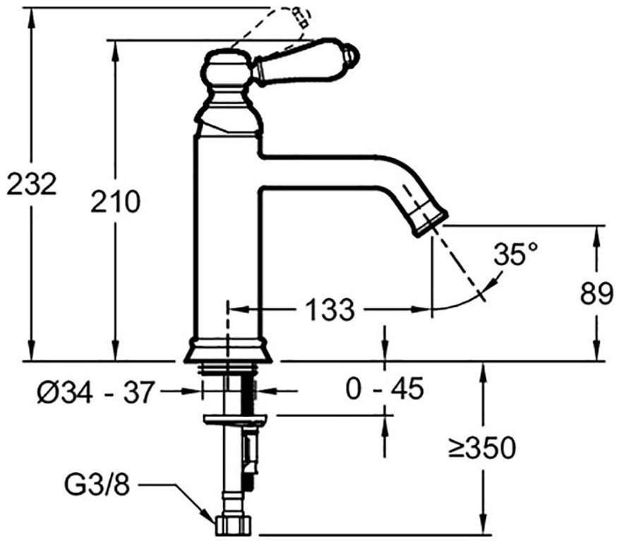 Смеситель для раковины Jacob Delafon Louise E24360-BL черный матовый