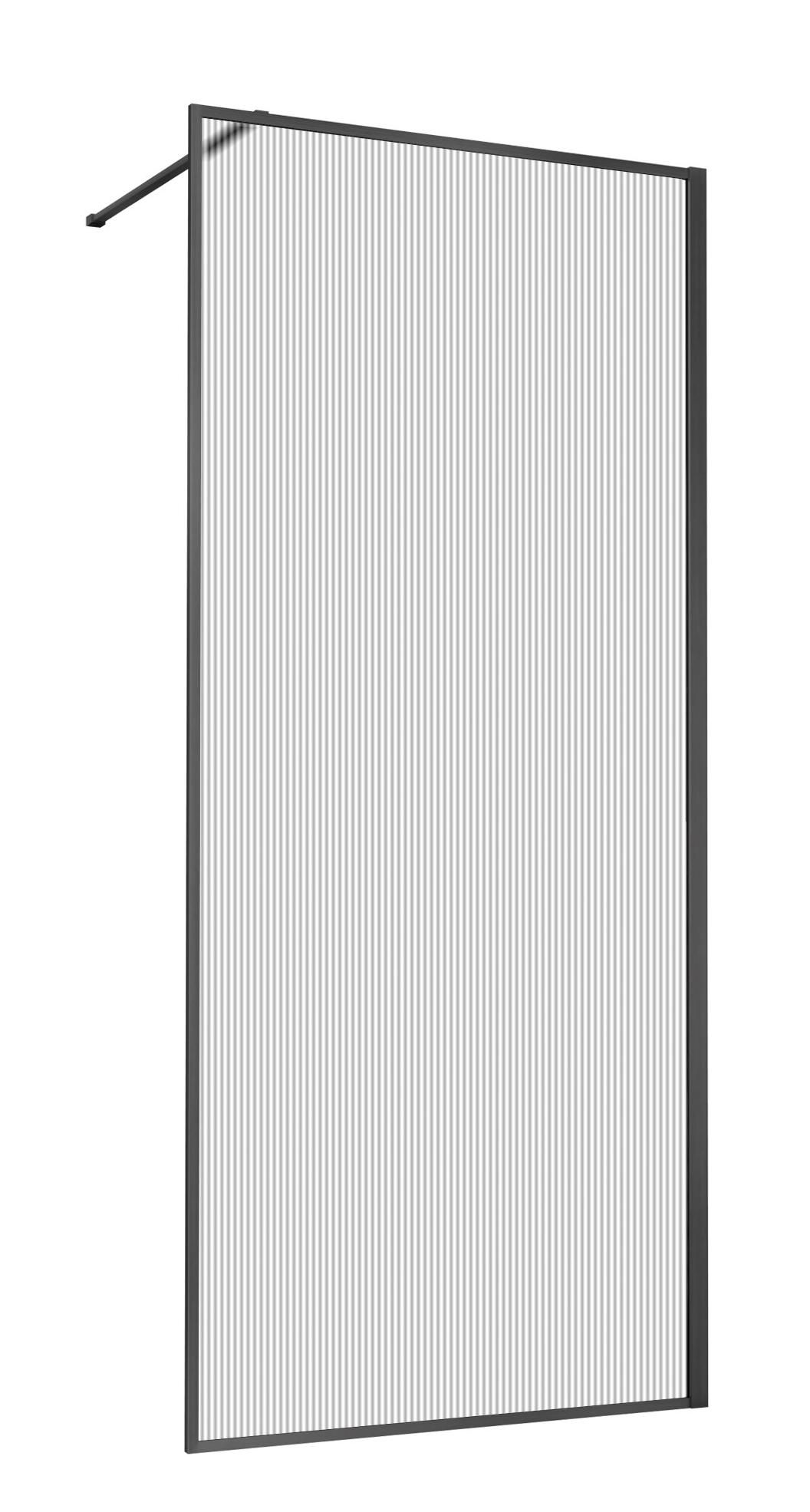 Душевая перегородка Vincea Волк-Ин (Walk-In) VSW-1HP110FLGM 110x200 вороненая сталь, рифленое