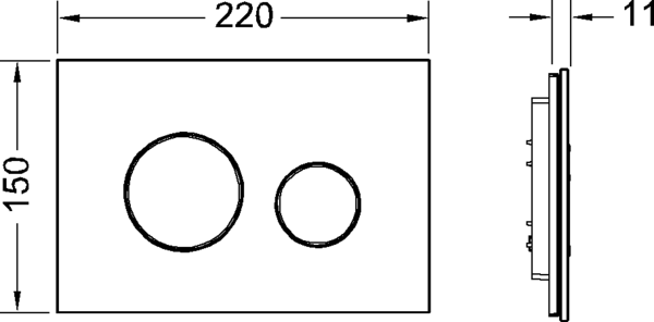 Кнопка смыва TECE Loop 9240654 стекло, черный/белый