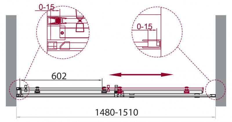 Душевая дверь BelBagno ACQUA-BF-1-150-C-Cr 150x195 прозрачная, хром