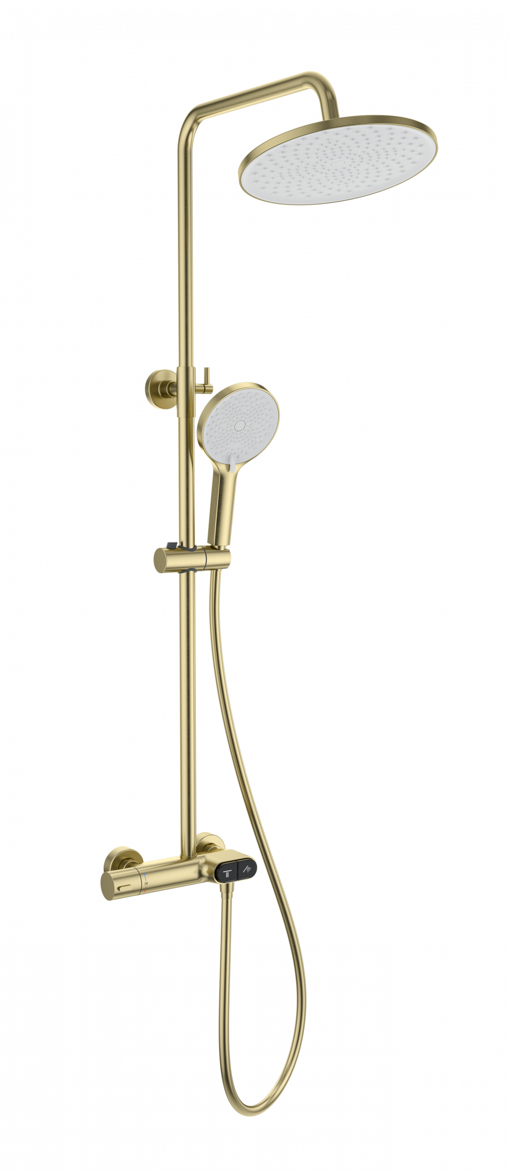Душевая стойка Wonzon&Woghand Muse Corno WW-B2091-A-BG термостат, брашированное золото
