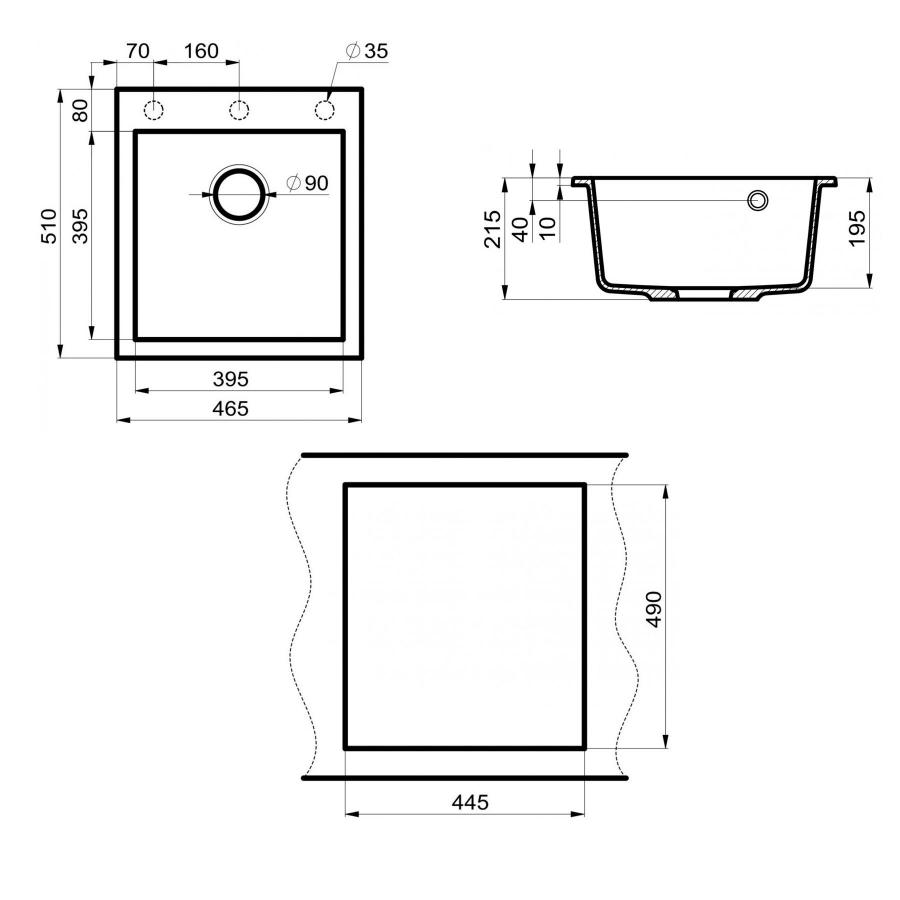 Кухонная мойка Point Моко PN3006B 47 см черный