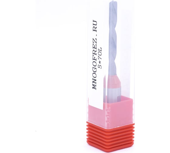 Сверло присадочное монолитное глухое KJ1-10207L (5х70 мм; хв-к 10 мм; левое вращение) МНОГОФРЕЗ 6664