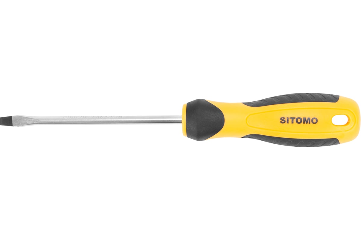 Шлицевая отвертка SITOMO SL 5х100, 200 мм CrV SIT 856486