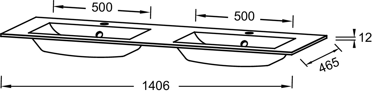 Раковина Jacob Delafon Sherwood EB1832RU-DE5 140 см матовый базальт