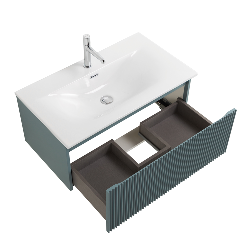 Тумба с раковиной BelBagno Uno 80 см 1 ящик, Голубой матовый