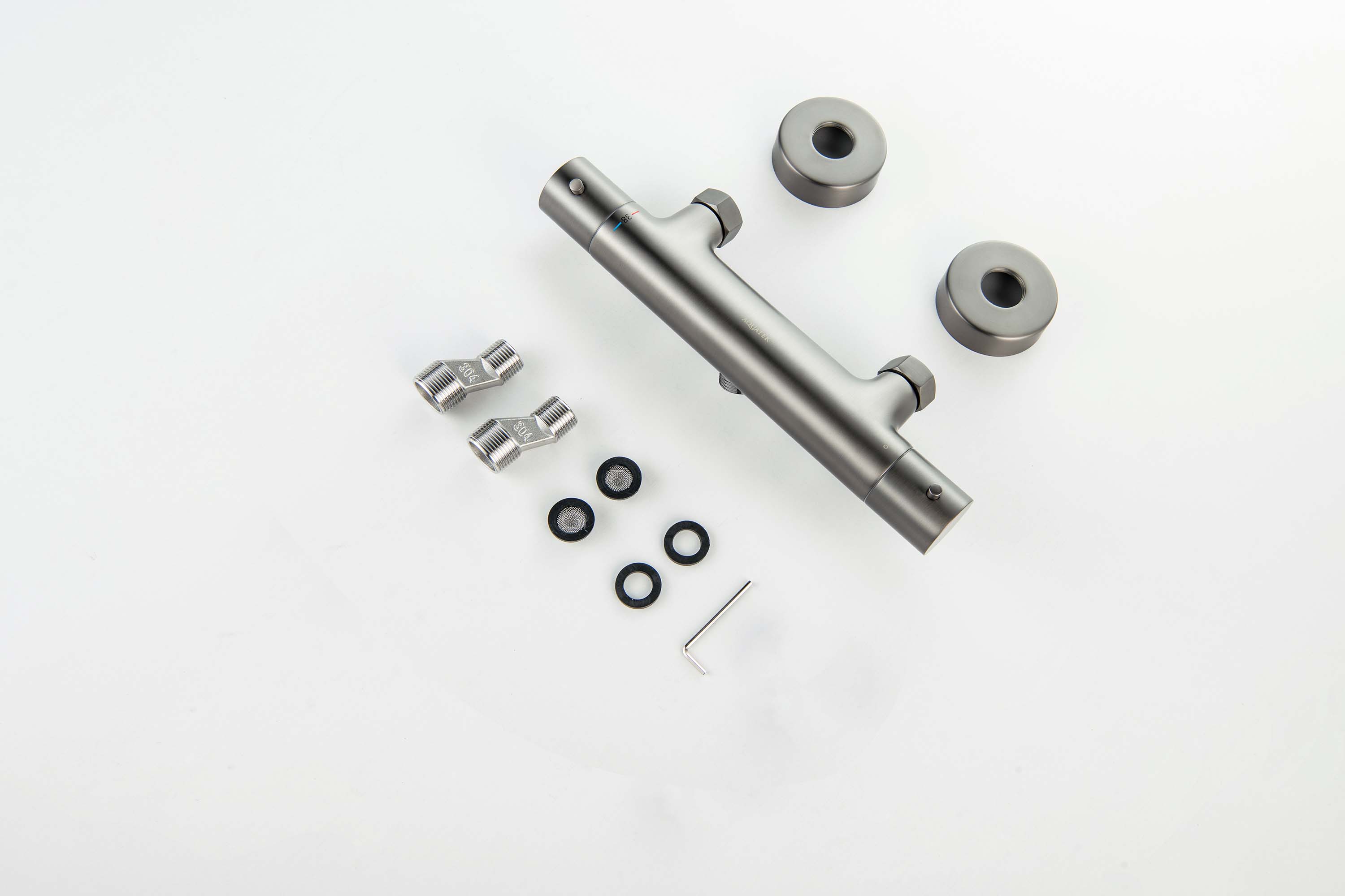 Смеситель для душа Aquatek Европа AQ1363BGM термостат, оружейная сталь