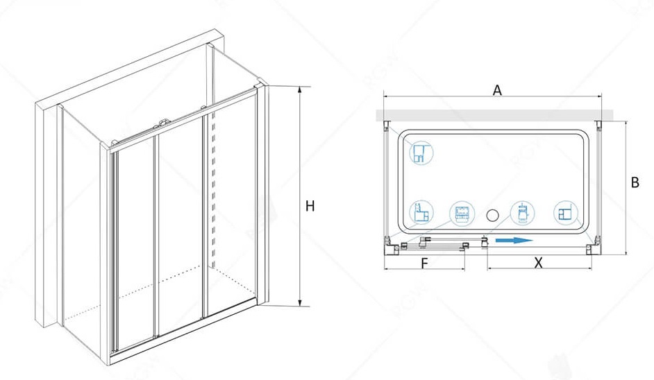 Душевой уголок RGW Classic CL-40P 80x90, прозрачное