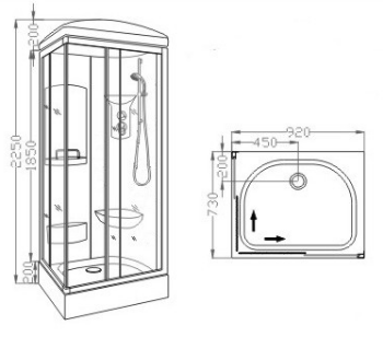 Душевая кабина схема