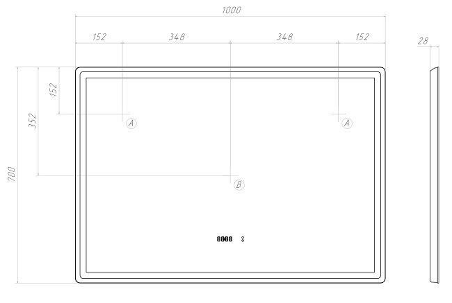 Размеры зеркала