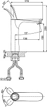 Смеситель для раковины D&K Venice Baciano DA1032656 белый/хром