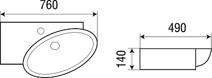 Раковина WeltWasser AISBACH 5093L 76 см, 10000003878 белый глянец