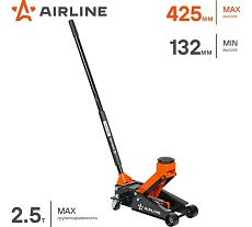 Домкрат подкатной Airline 2.5т INDUSTRY однопоршневой (MIN - 130 мм, MAX - 425 мм) AJ25FI430