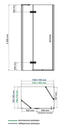 Душевой уголок WasserKRAFT Aller 10H06LWHITE 120x80 левый