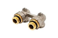 Н-образный клапан Heizen без байпаса, + adapter ek 3/4" x1/2", угловой, комплект 500848B