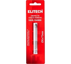 Сверло по стеклу, кафелю (6х75 мм) Elitech 1820.104900 193826