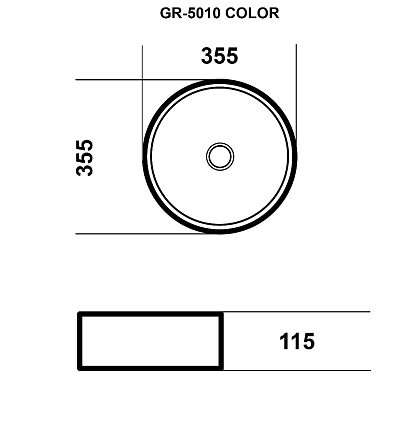 Раковина Grossman Color GR-5010GWL 35 см белый/золото