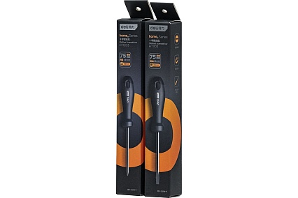 Шлицевая отвёртка Deli "Home Series Black" SL3x75мм HT1103 Cr-V, эксклюзивный дизайн, софттач, магнит 104602