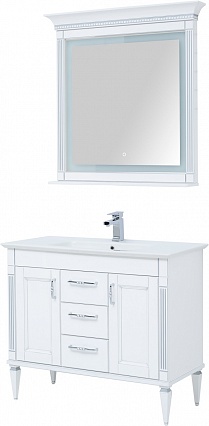 Зеркало Aquanet Селена 105 см, белый, серебро
