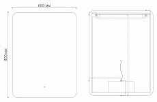 Зеркало Grossman Elegance-норма 60x80 см с подсветкой и подогревом, черный 1760802