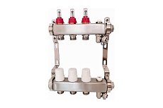 Коллекторная группа из нержавеющей стали Victoria с расх. 1&quot;x3/4ek- 2вых. (кран маевского + сливной кран) 60-102