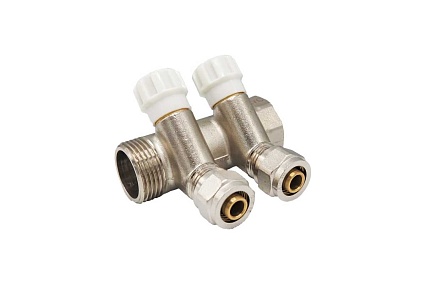 МП коллектор Rvc 3/4 гш-1/2 ш регулируемый 2 выхода (в комплекте ЕК 16x1/2 ) 17016