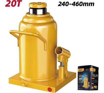 Домкрат бутылочный гидравлический 20т DQ71020 (высота подъема 240-460мм) Deli 130447