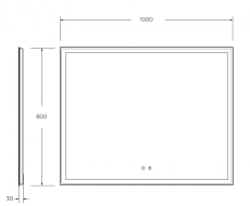 Зеркало BelBagnoSPC-GRT-1000-800-LED-TCH-SND 100x80 см с голос. управлением, антипар