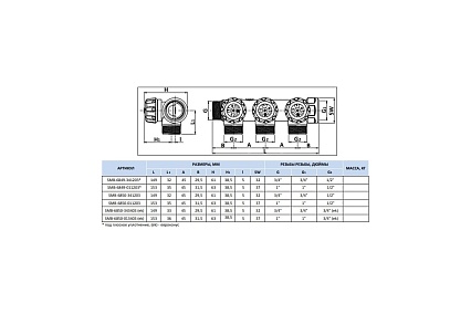 Регулирующий коллектор STOUT 1, 3 отвода 1/2 плоское уплотнение SMB-6849-011203 RG008UJF2UQFLT