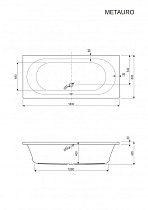 Акриловая ванна Cezares Metauro METAURO-180-80-42-W37 180x80 см