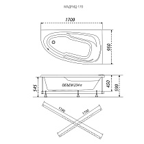 Акриловая ванна Тритон Мадрид 170x95 см R